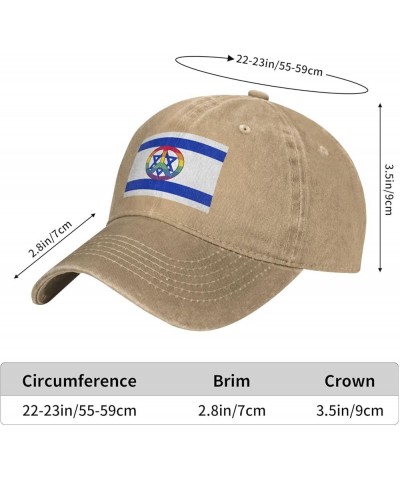 Unisex Baseball Caps Adjustable Israel Flag Support Israel Peace Washed Denim Original Dad Hat Natural $11.07 Baseball Caps