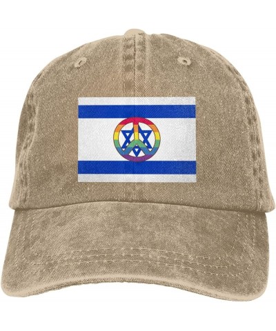 Unisex Baseball Caps Adjustable Israel Flag Support Israel Peace Washed Denim Original Dad Hat Natural $11.07 Baseball Caps