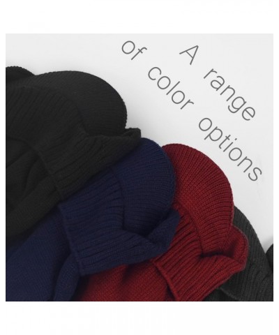 Men Winter Beanie with Brim Outdoor Fleece Visor Beanie Hats 323-claret $10.82 Rain Hats