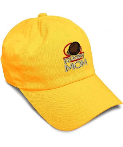 Custom Soft Baseball Cap Rugby Mom Embroidery Humor Sport Twill Cotton Ball Dad Hats for Men & Women Golden Yellow Design Onl...