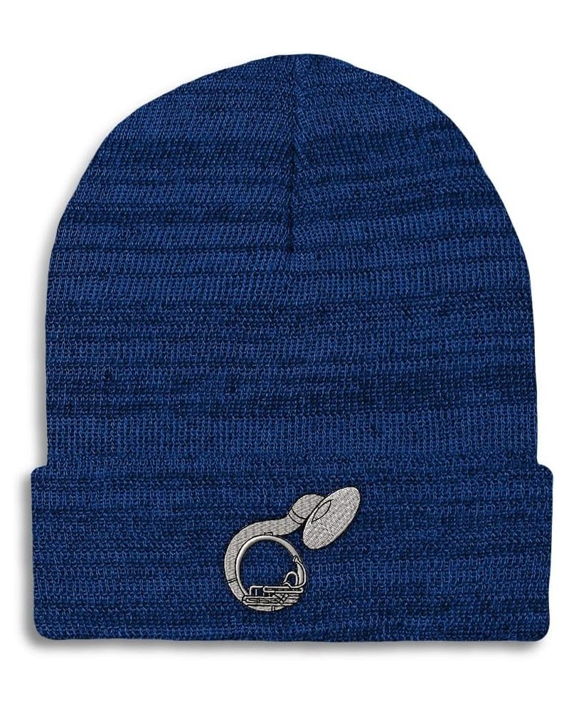 Custom Beanies for Men Sousaphone Music A Embroidery Winter Hats for Women Acrylic Skull Cap 1 Size Heather Royal Blue Design...