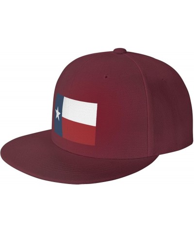 Flag of Texas (1839-1879) Baseball Cap for Men Women Snapback Hat Trucker Flat Bill Caps Sun Hat Dark Red $9.98 Baseball Caps