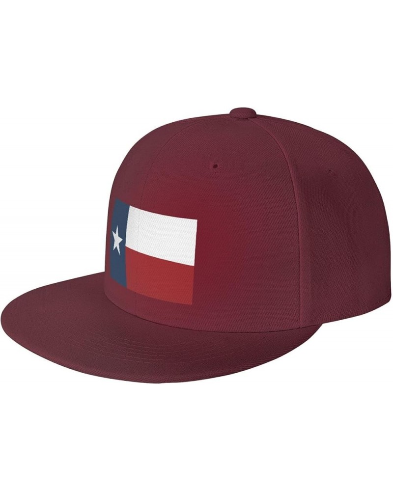 Flag of Texas (1839-1879) Baseball Cap for Men Women Snapback Hat Trucker Flat Bill Caps Sun Hat Dark Red $9.98 Baseball Caps