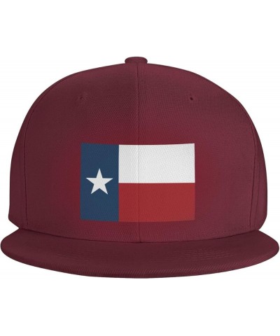 Flag of Texas (1839-1879) Baseball Cap for Men Women Snapback Hat Trucker Flat Bill Caps Sun Hat Dark Red $9.98 Baseball Caps