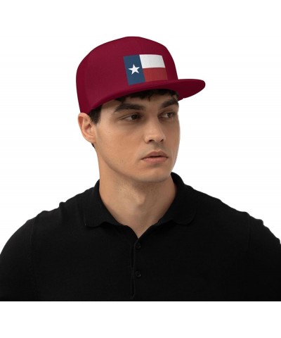 Flag of Texas (1839-1879) Baseball Cap for Men Women Snapback Hat Trucker Flat Bill Caps Sun Hat Dark Red $9.98 Baseball Caps