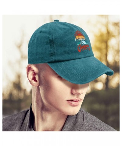 Cowboy hat Men I'd Rather be Camping Trucker hat Men Cute hat Gifts for Him Beach Caps Suitable for Streetwear Cyan Blue $11....