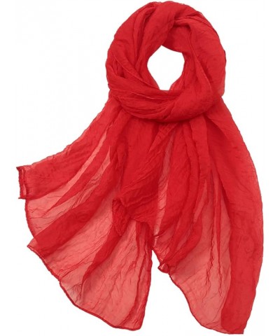 Floral Scarf For Women Fashion Scarf Floral Print Scarves For Women Lightweight Spring Summer Beach Red $5.45 Scarves