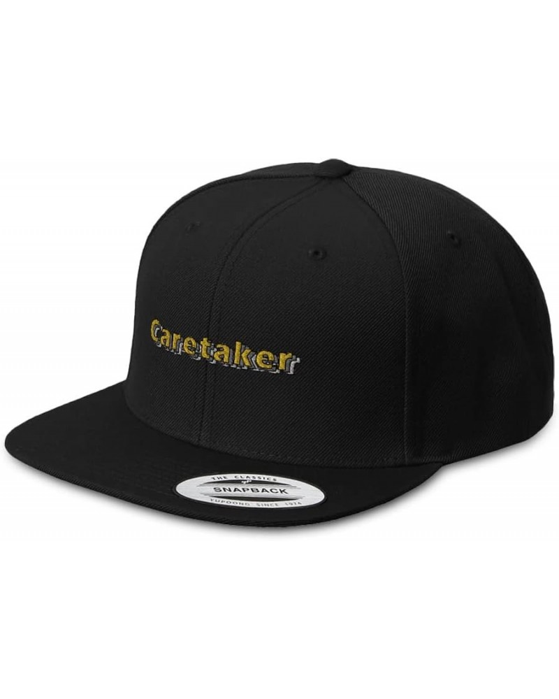 Snapback Hats for Men and Women Caretaker Acrylic Flat Bill Baseball Black Design Only $13.60 Baseball Caps