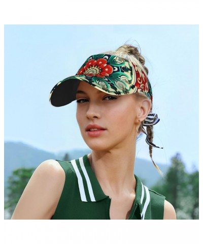 Marble Sports Sun Visor for Women Men, Adjustable Sun Hat Cap Tennis Visor for Beach Pool Golf Outdoor Travel Chinese Pattern...