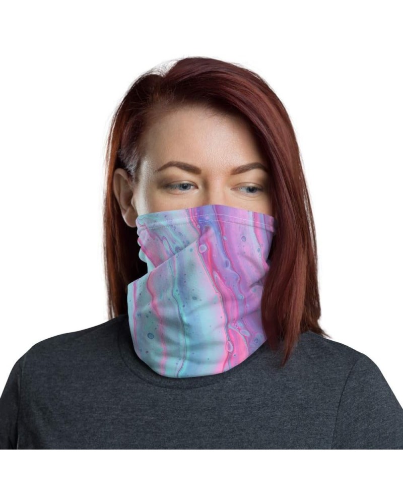 Pink and Blue Swirls Neck Gaiter Face Covering Face Mask Washable Fabric Facemask $18.22 Scarves