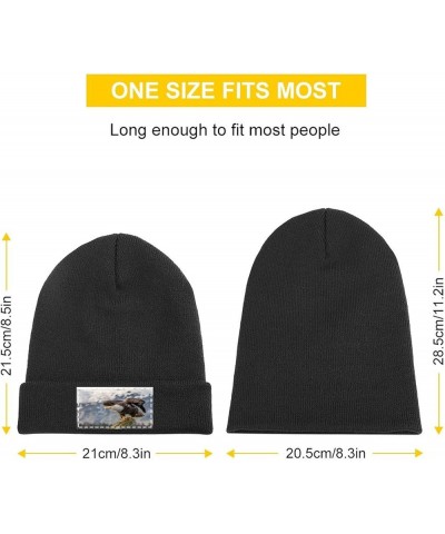 Winter Beanie Hats for Men Women,White Owl Beanie Soft Warm Knit Hat Ski Stocking Cuffed Cap Black-snow Mountain Eagle $14.55...