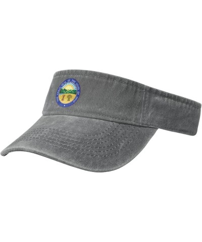 Seal of Ohio Sun Visor Hats for Women Men Sun Hat Vintage Golf Hat Adjustable Baseball Cap Gray $10.65 Visors