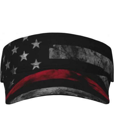 American Flag On Black Baseball Cap with Adjustable Empty Top for Women and Men - Uv Protection Sun Visor Hat $11.01 Visors