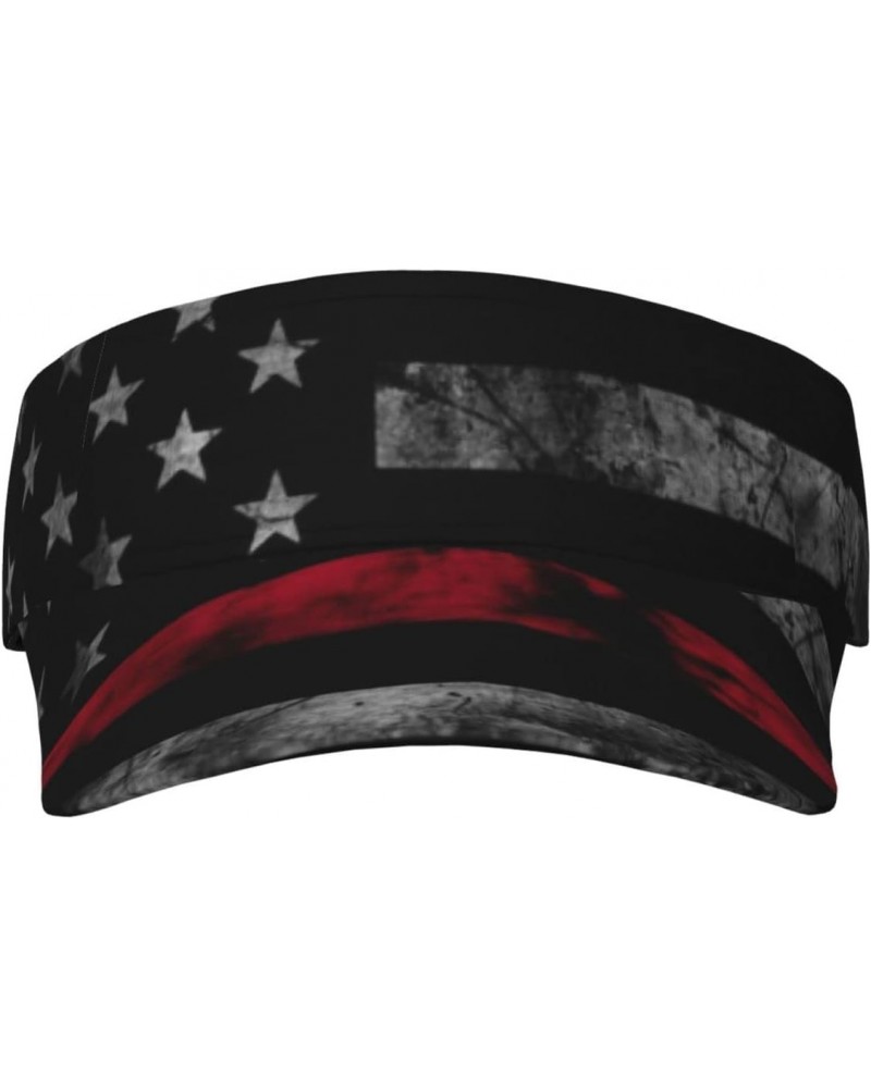 American Flag On Black Baseball Cap with Adjustable Empty Top for Women and Men - Uv Protection Sun Visor Hat $11.01 Visors