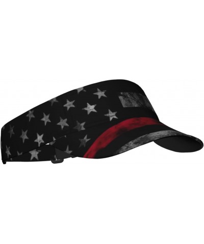 American Flag On Black Baseball Cap with Adjustable Empty Top for Women and Men - Uv Protection Sun Visor Hat $11.01 Visors