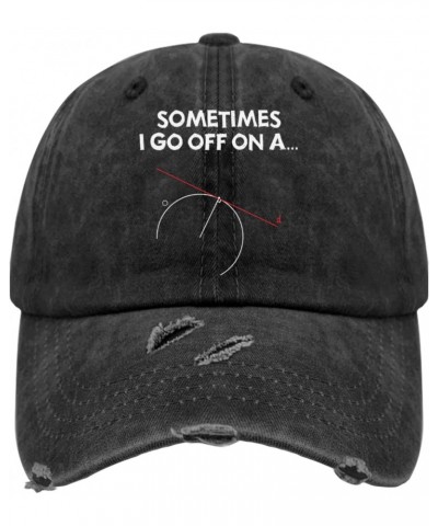 Sometimes I Go Off On A Tangent Hats for Mens Washed Distressed Baseball Caps Stylish Washed Dad, Allblack $10.57 Baseball Caps