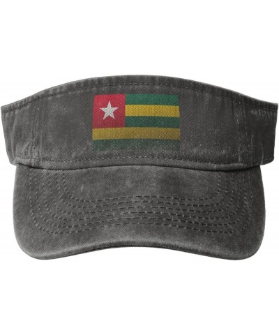 Flag of Togo Sun Visor Hats for Women Men Sun Hat Vintage Golf Hat Adjustable Baseball Cap Deep Heather $10.15 Visors