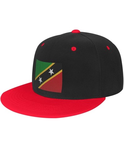 Flag of Saint Kitts and Nevis Baseball Cap for Men Women Snapback Hat Adjustable Flat Bill Hats Red $9.89 Baseball Caps