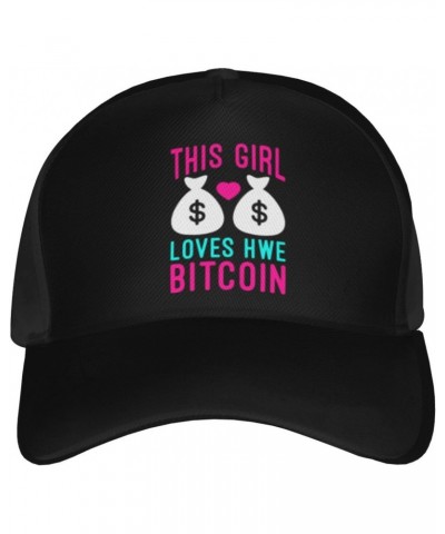 This Girl Loves Her Bitcoin Baseball Cap Men's and Women's Baseball Hat Adjustable Casual Outdoor Breathable Caps Truck Drive...