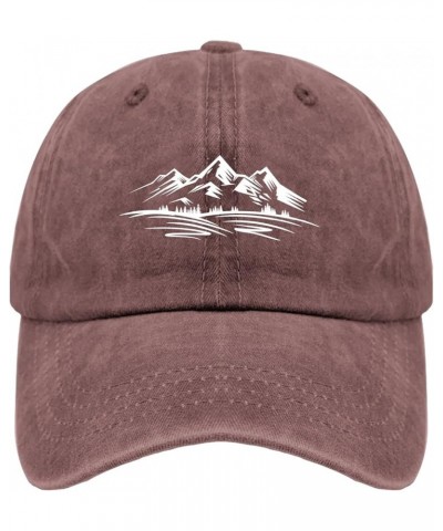 Mountains and Hills (1) Baseball Cap America Hat Pigment Black Men's Hats Gifts for Daughter Running Hat Wine Red $11.01 Sun ...