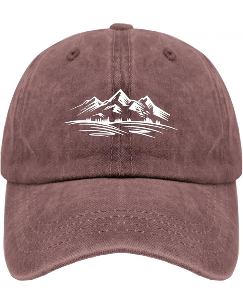 Mountains and Hills (1) Baseball Cap America Hat Pigment Black Men's Hats Gifts for Daughter Running Hat Wine Red $11.01 Sun ...