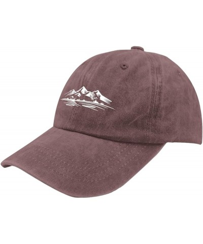 Mountains and Hills (1) Baseball Cap America Hat Pigment Black Men's Hats Gifts for Daughter Running Hat Wine Red $11.01 Sun ...