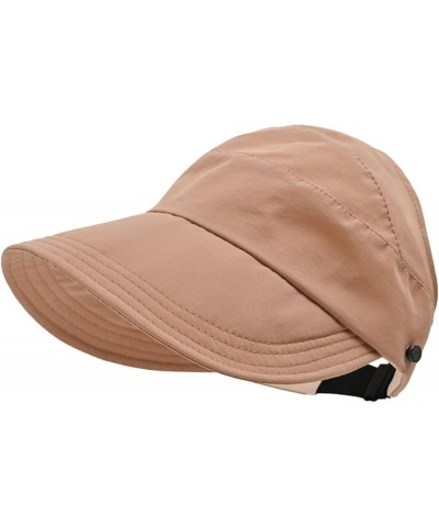 Outdoor Sun Protective Hollow Top Sun Hat New 2024 Sun Hats for Women Sun Protective Ponytail Sun Cap Red $6.10 Sun Hats