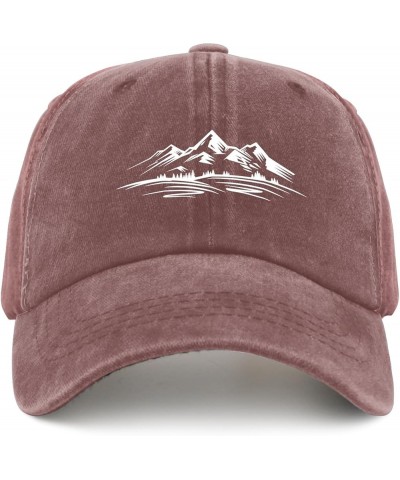 Mountains and Hills (1) Baseball Cap America Hat Pigment Black Men's Hats Gifts for Daughter Running Hat Wine Red $11.01 Sun ...