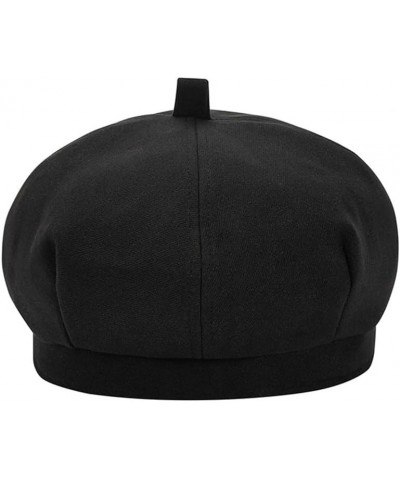 Women Wool Beret Hat Wool French Beret Hat Artist Beret Cap Winter Solid Color Hat for Women Girls Black $18.82 Berets