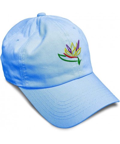 Soft Baseball Cap Plants Bird of Paradise Embroidery Flowers and Plants Cotton Dad Hats for Men & Women Light Blue Design Onl...