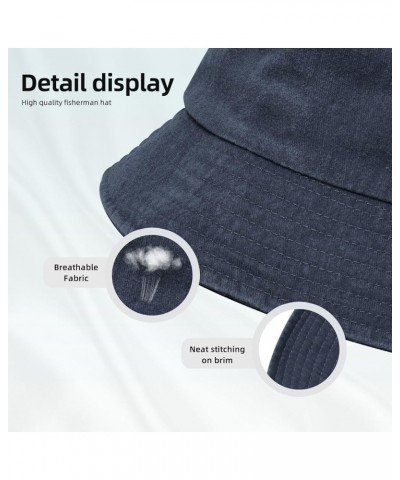 Flag of Kiel Wisconsin Denim Bucket Hat Adult Unisex Fishing Sun Hat Black Navy Blue $9.01 Bucket Hats