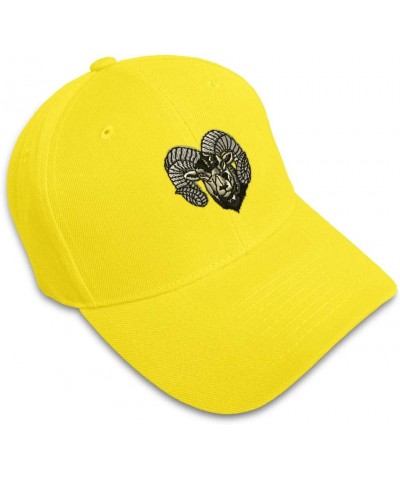 Custom Baseball Cap Ram Face Embroidery Acrylic Dad Hats for Men & Women Yellow Design Only $12.74 Baseball Caps