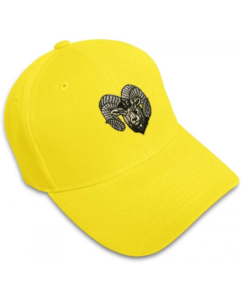 Custom Baseball Cap Ram Face Embroidery Acrylic Dad Hats for Men & Women Yellow Design Only $12.74 Baseball Caps