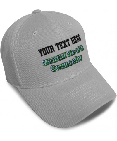 Baseball Cap Mental Health Counselor Occupation Acrylic Therapy Dad Hats for Men and Women Gray Personalized Text Here $11.61...