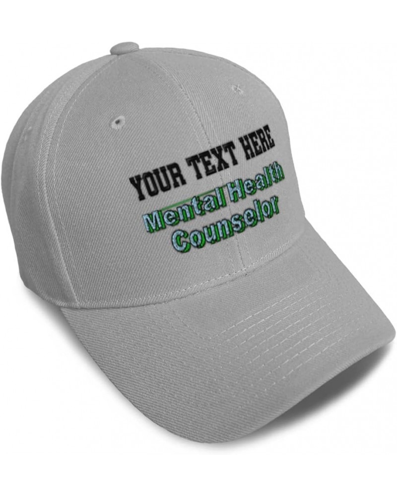 Baseball Cap Mental Health Counselor Occupation Acrylic Therapy Dad Hats for Men and Women Gray Personalized Text Here $11.61...