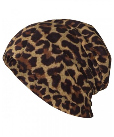 Leopard Print Unisex Men Women Beanie Hat Warm Outdoor Hat Skullies Beanies Chemo Hat Black $10.17 Skullies & Beanies