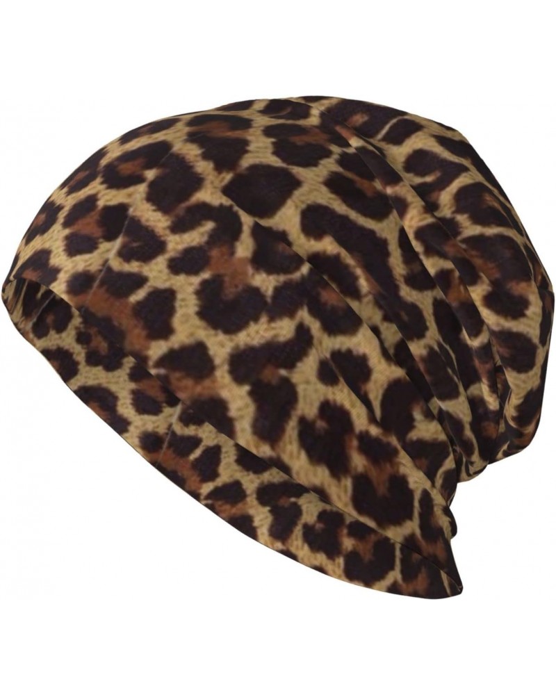 Leopard Print Unisex Men Women Beanie Hat Warm Outdoor Hat Skullies Beanies Chemo Hat Black $10.17 Skullies & Beanies