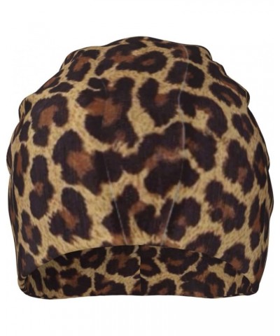 Leopard Print Unisex Men Women Beanie Hat Warm Outdoor Hat Skullies Beanies Chemo Hat Black $10.17 Skullies & Beanies