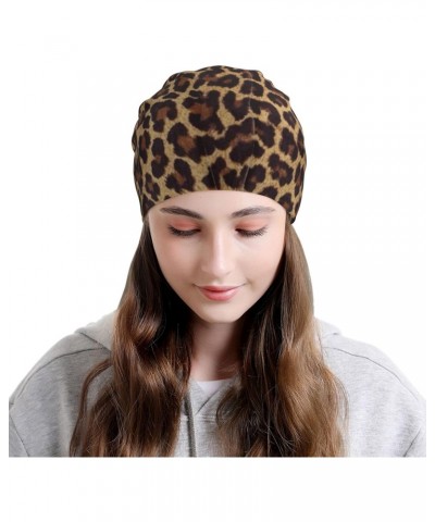 Leopard Print Unisex Men Women Beanie Hat Warm Outdoor Hat Skullies Beanies Chemo Hat Black $10.17 Skullies & Beanies