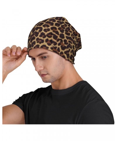 Leopard Print Unisex Men Women Beanie Hat Warm Outdoor Hat Skullies Beanies Chemo Hat Black $10.17 Skullies & Beanies