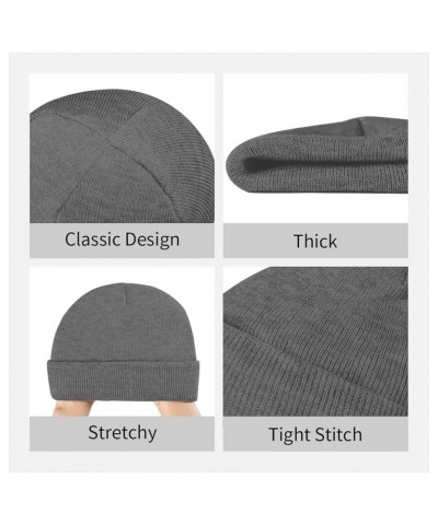 Abstract Music Themed Print Knit Beanie for Men Women Casual Knit Hat Winter Knit Cuffed Beanie Soft Hat Deep Heather $9.00 S...