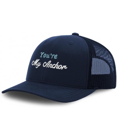 Trucker Hat Baseball Cap You are My Anchor Style B Cotton Dad Hats for Men & Women Navy $11.61 Baseball Caps