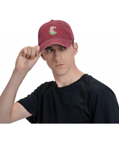 Cute Little Rabbit Standing on a Leaf Baseball Cap for Men Women Hats Adjustable Vintage Cowboy Hat Red $11.85 Cowboy Hats