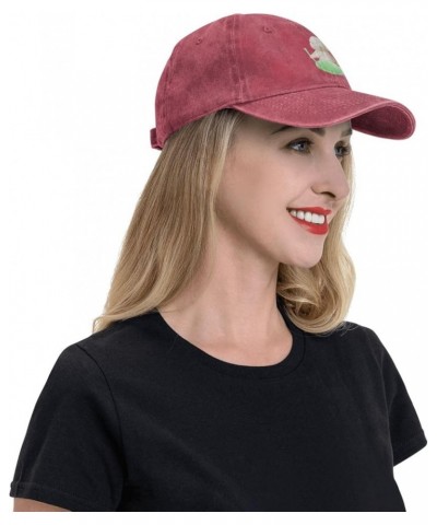 Cute Little Rabbit Standing on a Leaf Baseball Cap for Men Women Hats Adjustable Vintage Cowboy Hat Red $11.85 Cowboy Hats