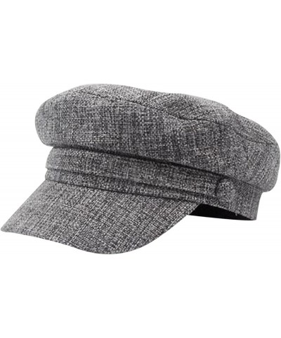 Cotton Navy Hat Women's Versatile British Beret Hat Winter Grey $10.07 Berets