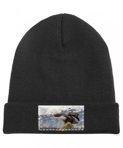 Winter Beanie Hats for Men Women,White Owl Beanie Soft Warm Knit Hat Ski Stocking Cuffed Cap Black-snow Mountain Eagle $14.55...