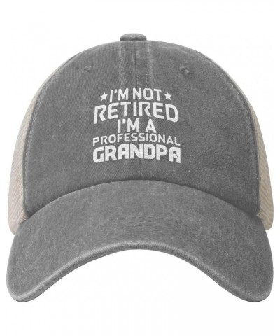 I'm Not Retired I'm A Professional Grandpa Retirement 2024 Cowboy Hat Vintage Mesh Baseball Cap Adult Dad Hat Black Gray $10....