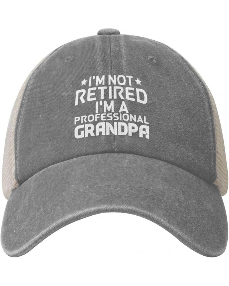 I'm Not Retired I'm A Professional Grandpa Retirement 2024 Cowboy Hat Vintage Mesh Baseball Cap Adult Dad Hat Black Gray $10....