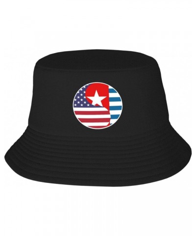 Yin Yang Flag Combination of America and Morning Star Bucket Hat for Men Women Boonie Hat Outdoor Summer Vacation Beach Trave...