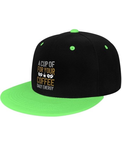 A Cup of Coffee for Your Daily Energy Snapback Hat for Men Women Baseball Cap Trucker Flat Bill Hats Dad Caps Green $13.33 Ba...